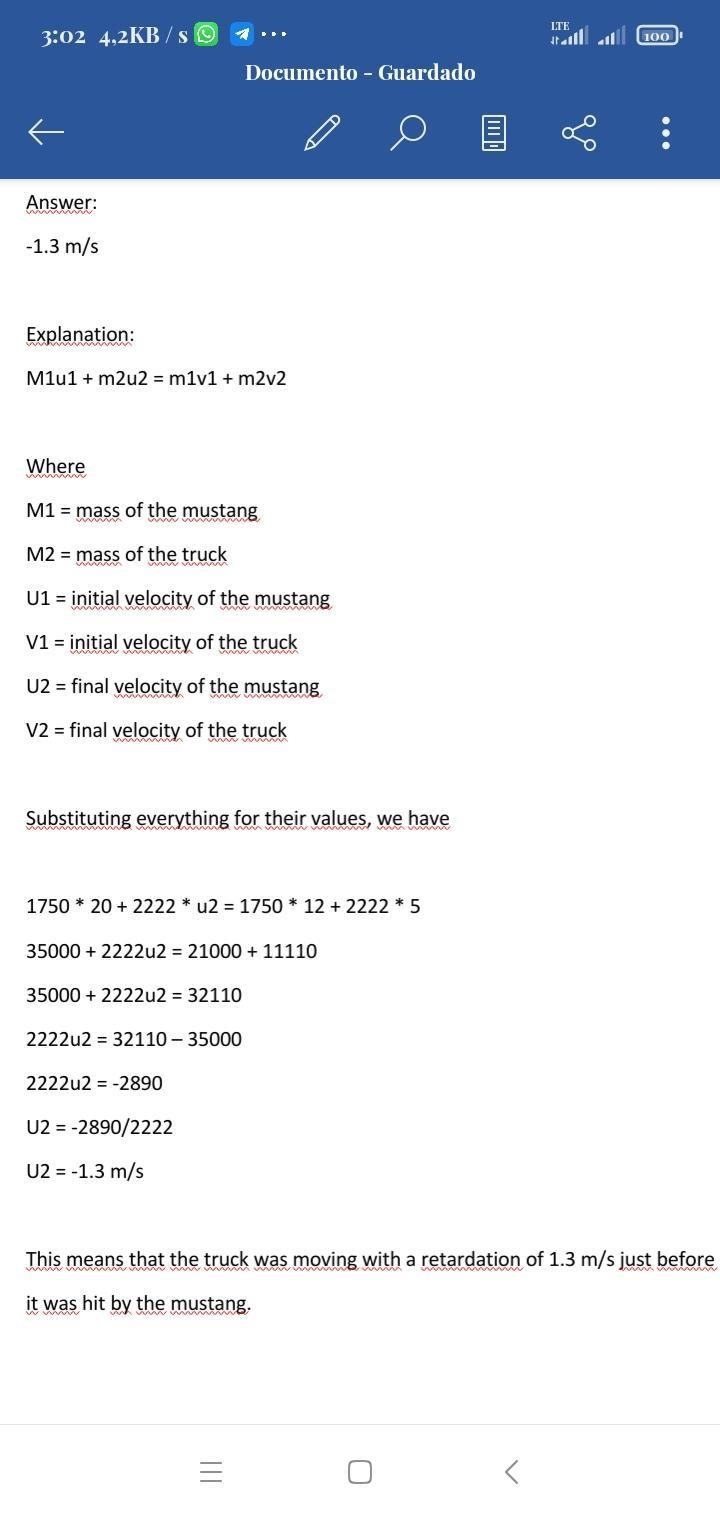 A 1750 kg Ford Mustang Convertible and a 2222 kg Dodge Ram 4x4 truck were involved-example-1