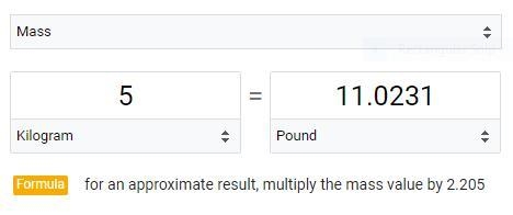 What is the weight of the pumpkin with a mass of 5kg-example-1