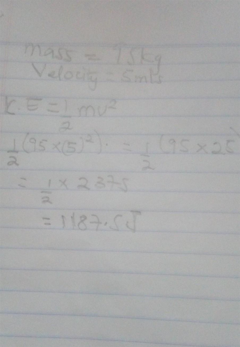 A person riding a bike has a total mass of 95 kg, if the person bike system is moving-example-1