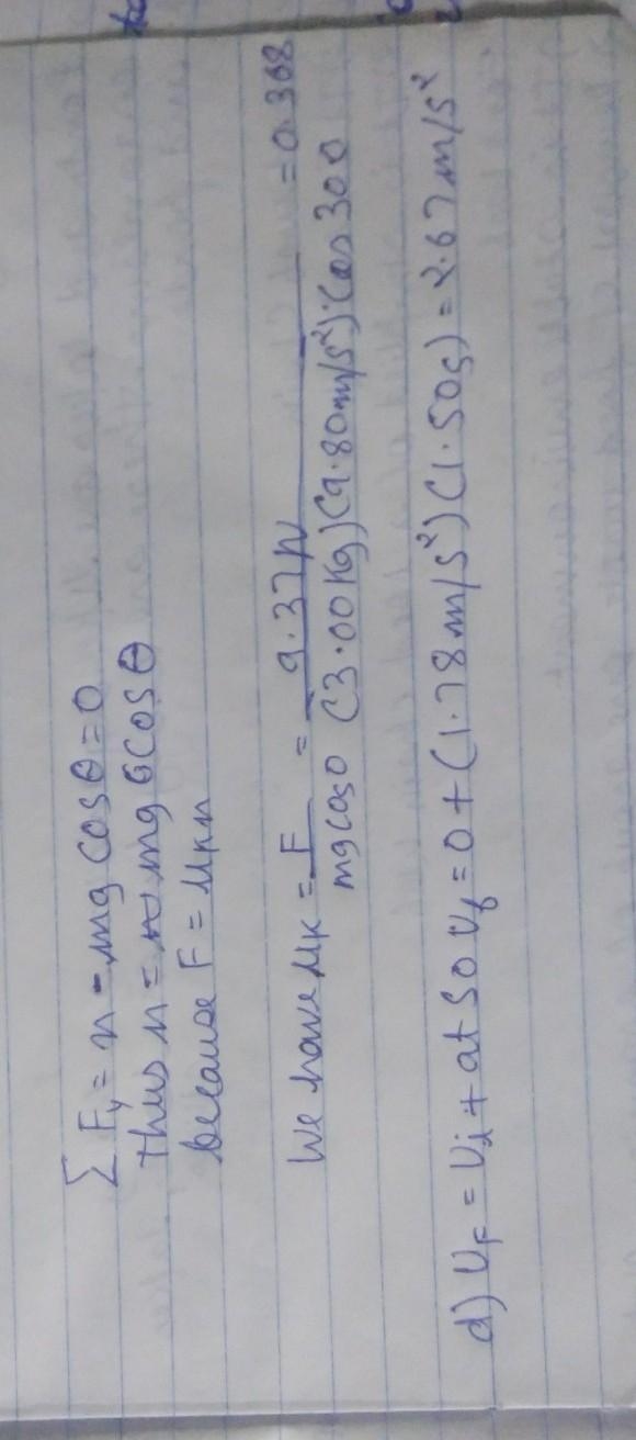 A (2) A 800 g block is pushed up an inclined plane (angled at 18°) with a velocity-example-2