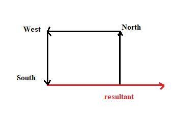 Kyle runs 20 m north, 20 m west and then 20 m south, what is Kyles’s total displacement-example-1