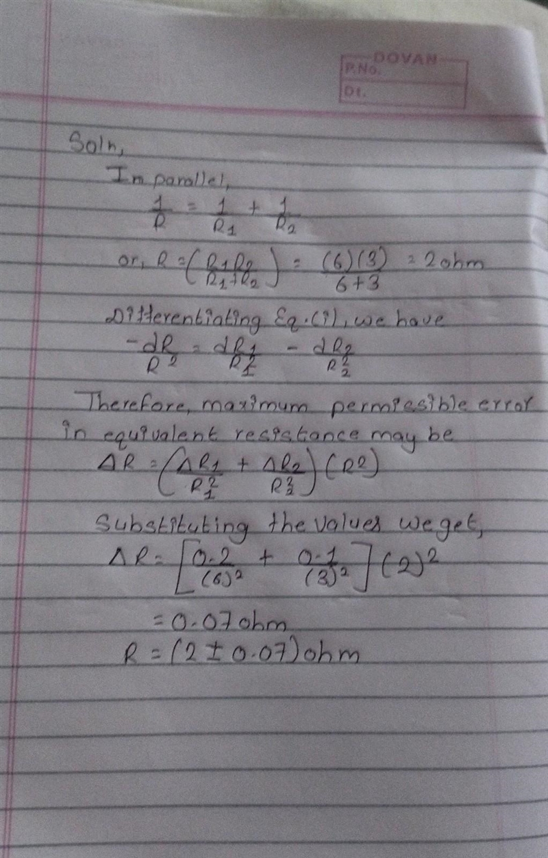 \huge{ \mathrm{question \hookleftarrow}} Calculate equivalent resistance of two resistors-example-1