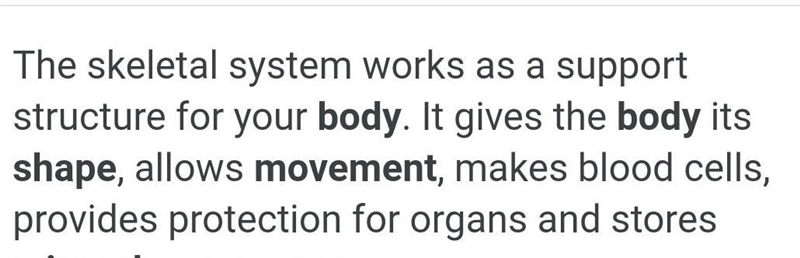 What is the function or the skeletal system hdbdb-example-1