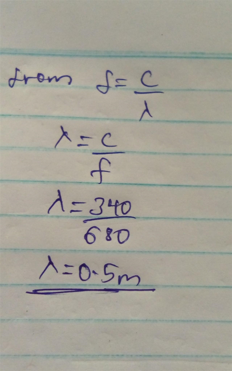 What is the wavelength of the sound wave that has a frequency of 340 hertz as it travels-example-1