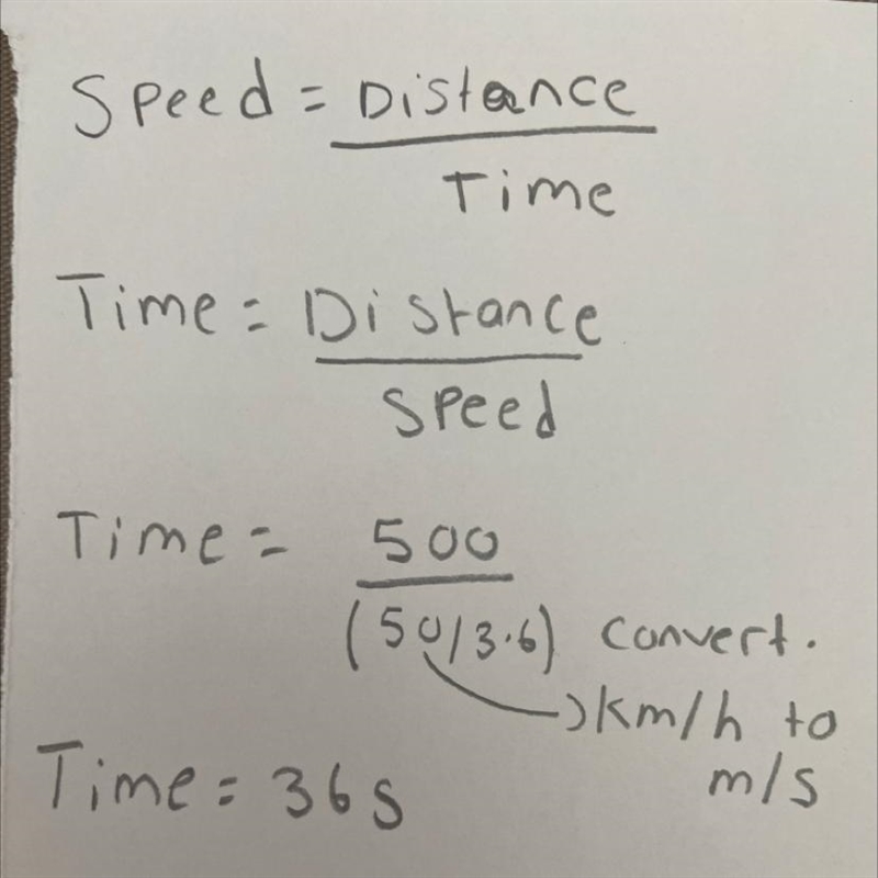 How long would it take for a car to travel 500m if it was moving at a constant speed-example-1