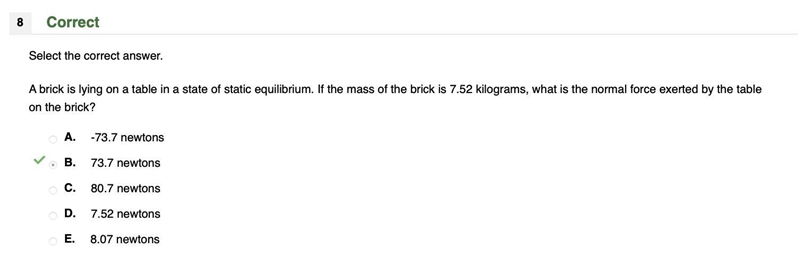 A brick is lying on a table in a state of static equilibrium. If the mass of the brick-example-1