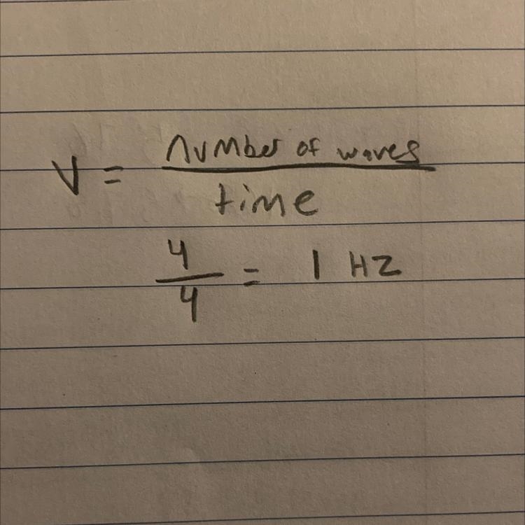 What is the frequency of a wave that passes 4 wavelengths in 4 seconds-example-1