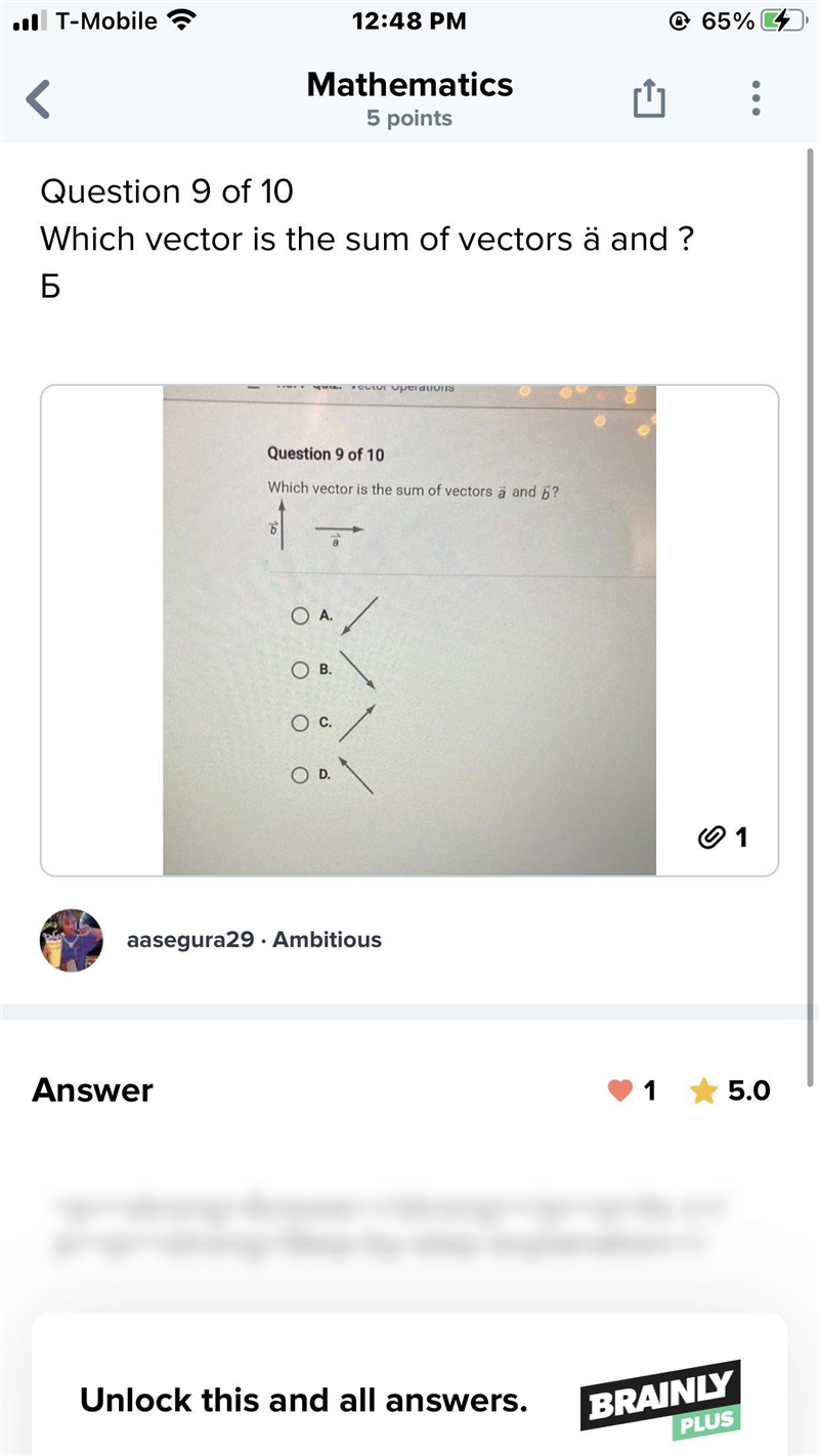 Which vector is the sum of vectors a and b-example-1