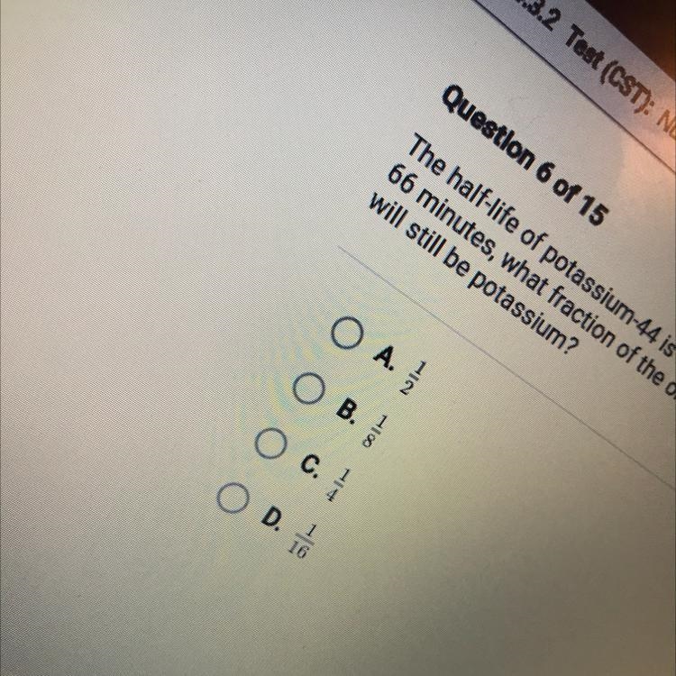 HELP PLS .. The half-life of potassium-44 is 22 minutes. It decays into calcium-44. After-example-1