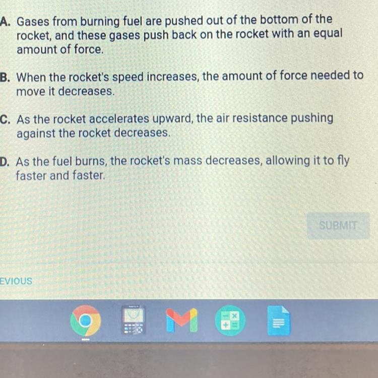 How does Newton's third law explain how a rocket is launched upward?-example-1