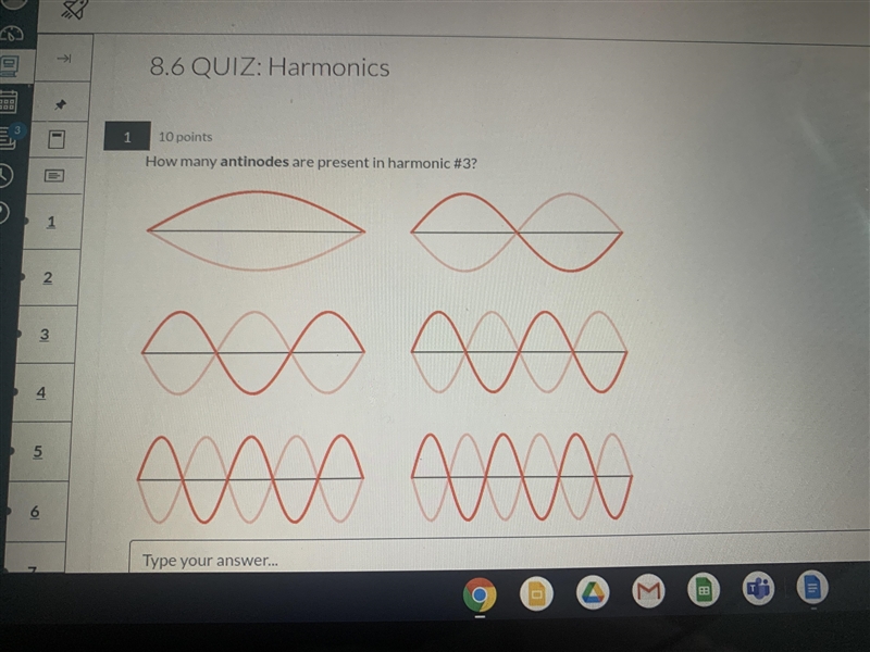 How many antinodes are present in harmonic 3-example-1