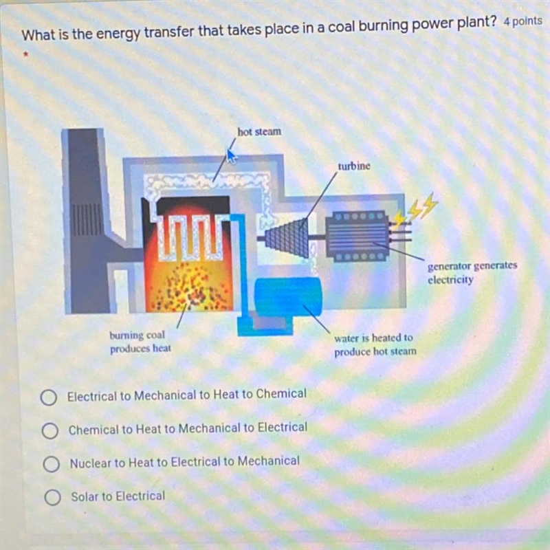 What is the energy transfer that takes place in a coal burning power plant? HELP NEEDED-example-1