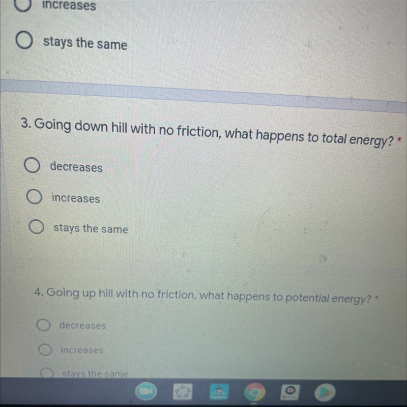 Going down hill with no friction,what happens to total energy?-example-1