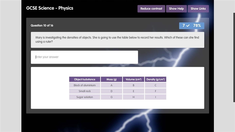 Mary is investigating the densities of objects. She is going to use the table below-example-1