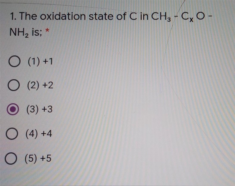 The oxidation state of the middle carbon in acetamide is?​-example-1