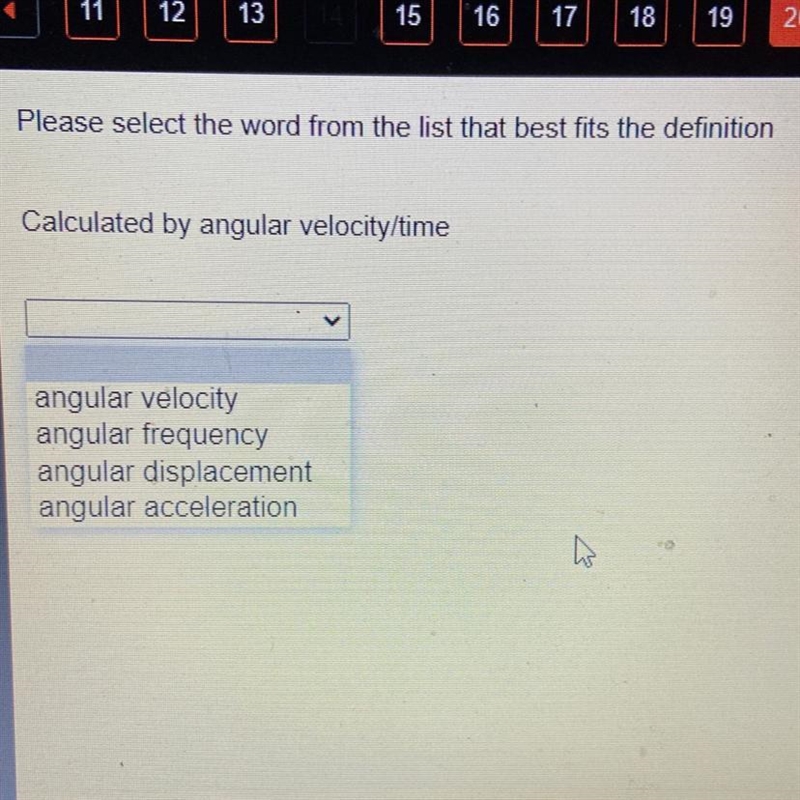 Please select the word from the list that best fits the definition Calculated by angular-example-1