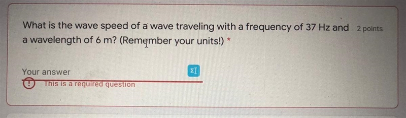 What is the wave speed of a wave traveling with a frequency of 37 Hz and 2 points-example-1