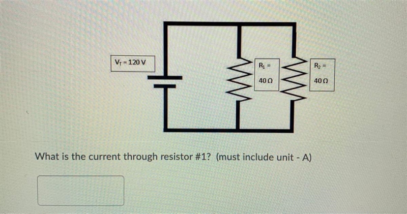 What is the current through resistor #1? (must include unit - A)-example-1