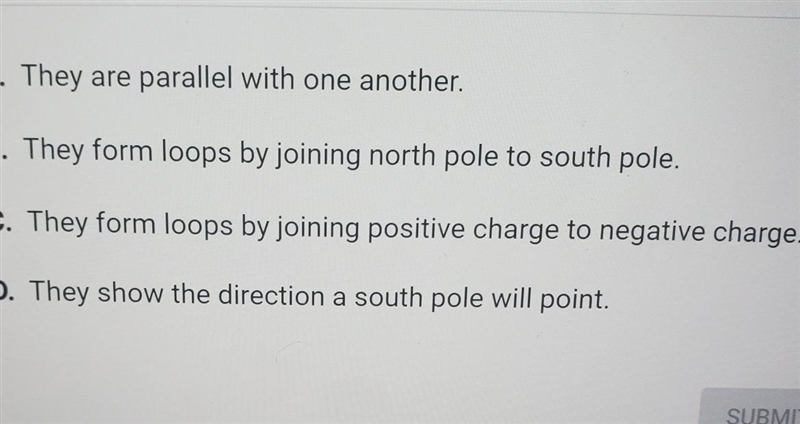 Which statement correctly describes magnetic field lines?​-example-1