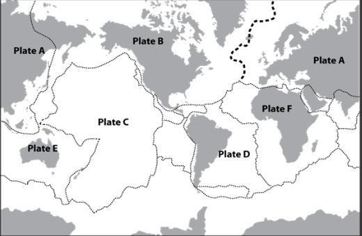 The map below shows locations of tectonic plates. What is the name of Plate E?-example-1