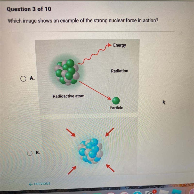 Which image shows an example of the strong nuclear force in action?-example-1