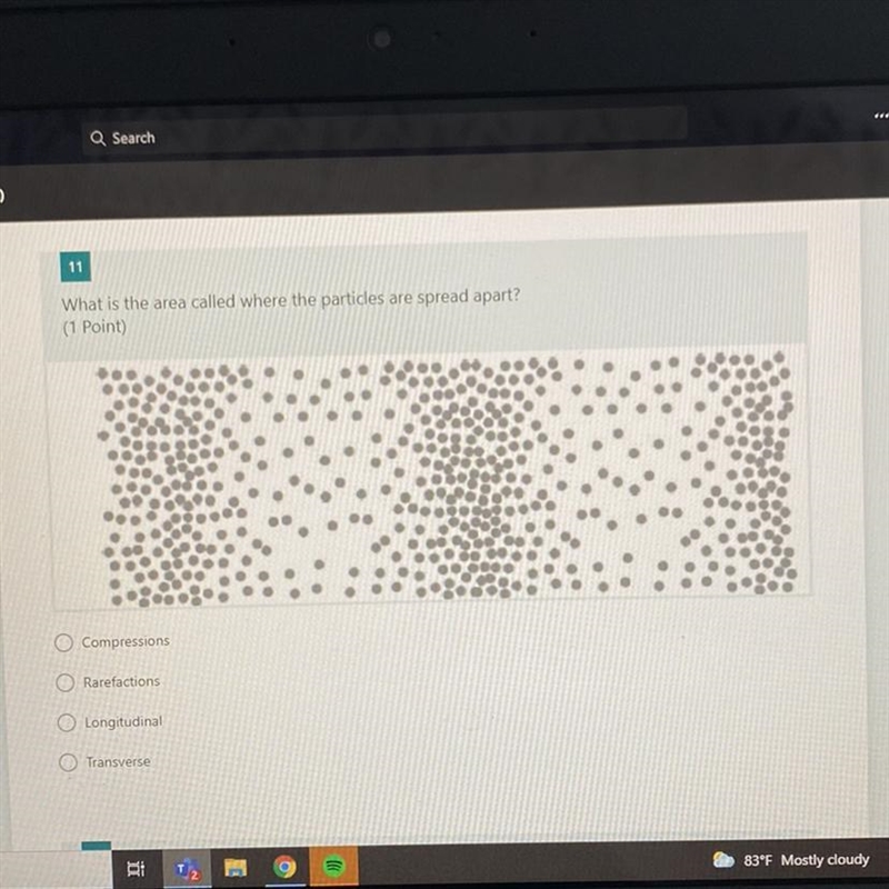 What is the area called where the particles are spread apart?-example-1