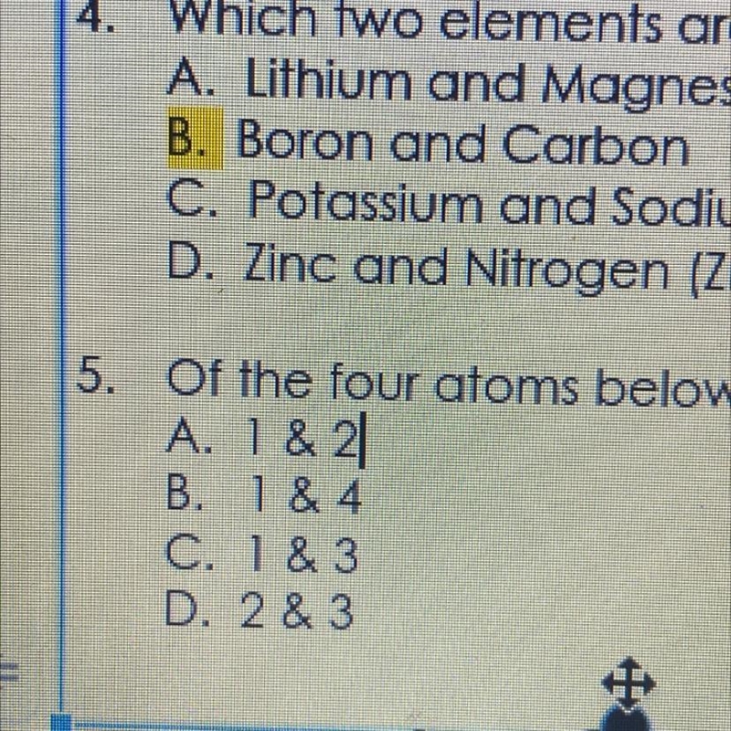 Of the four at me below, which two would be in the same group?-example-1