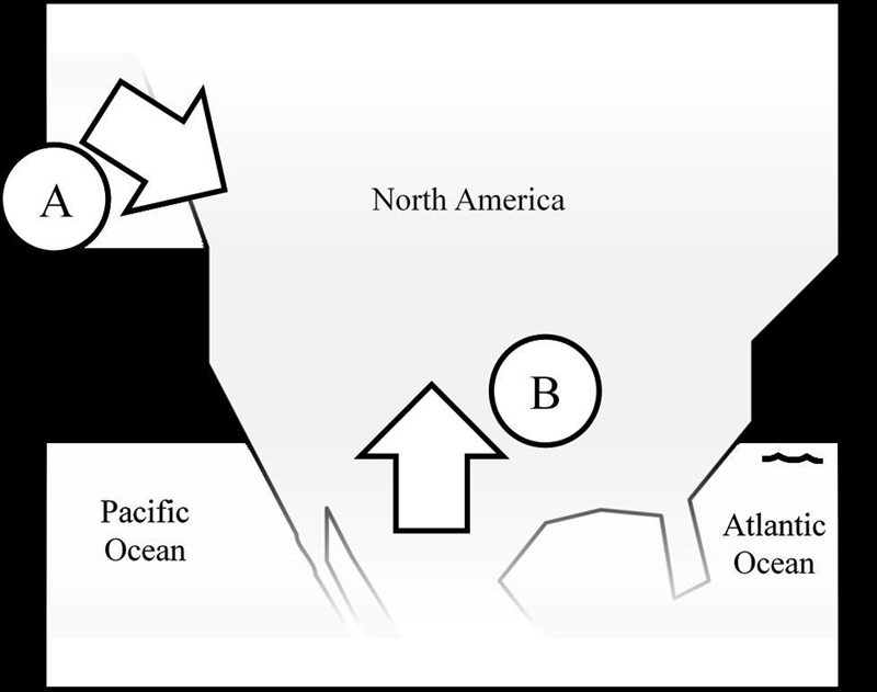 Which of the following titles best describes the air mass shown at arrow A? cT mT-example-1