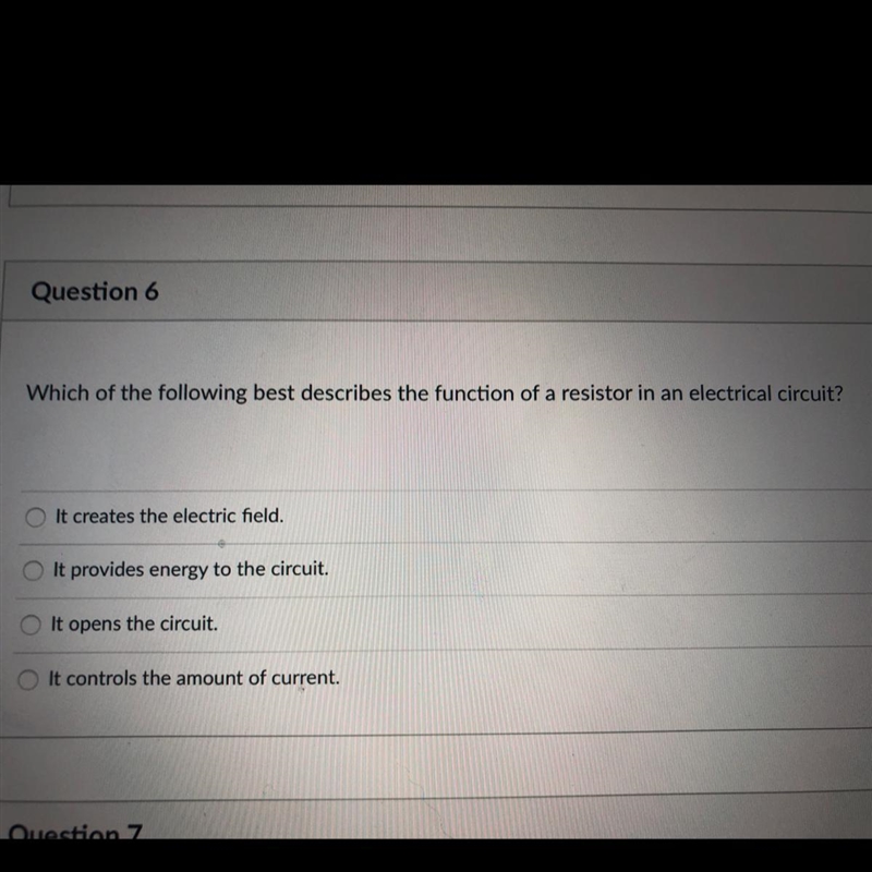 Which of the following best describes the function of a resistor in an electrical-example-1