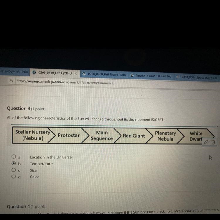 Will the sun change its location throughout its development-example-1