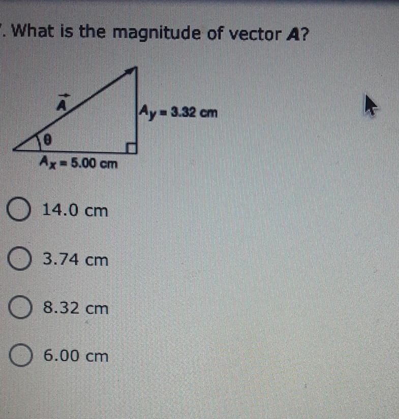 What is the magnitude of vector A? ​-example-1