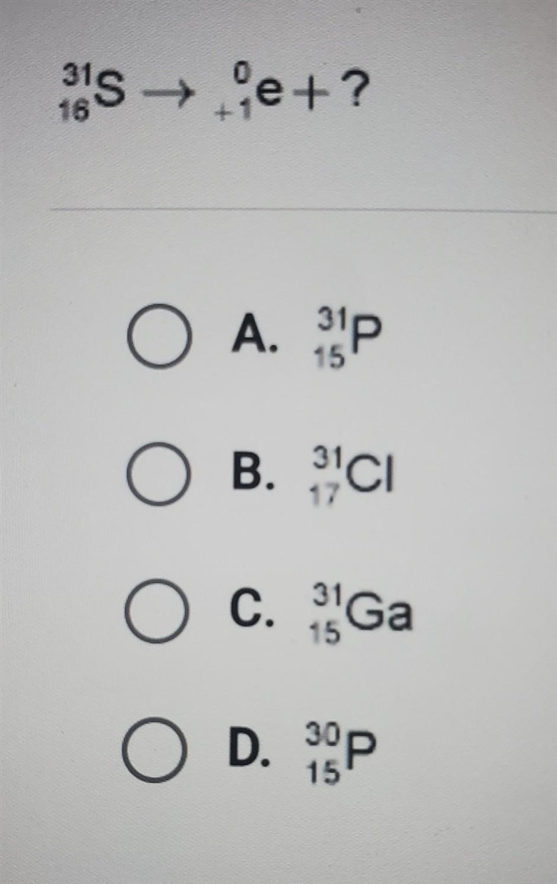 Which nucleus completes the following equation? ​-example-1