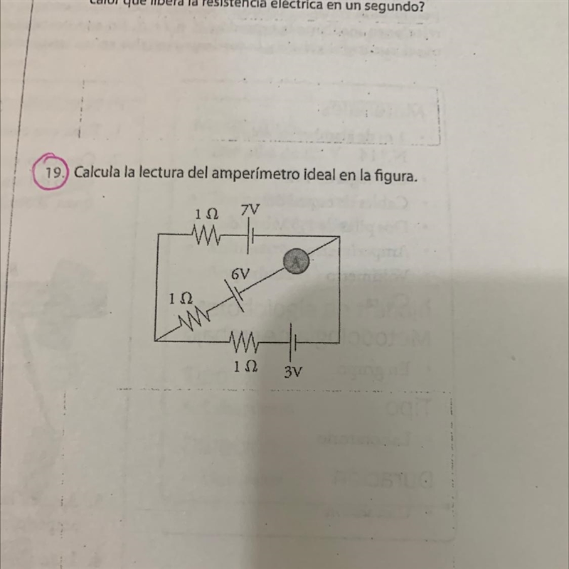 Calcula la lectura del amperímetro ideal en l figura-example-1