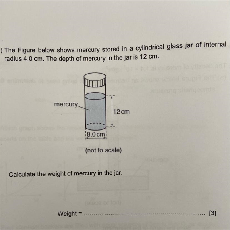 The answer is 84N, but what is the mass and weight calculation?-example-1