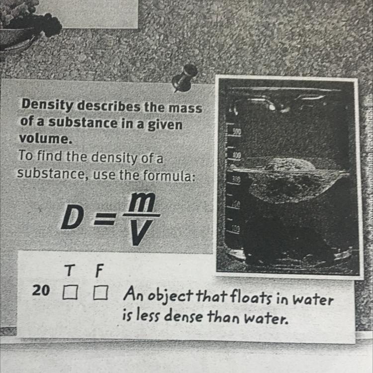 Does an object that floats in water less dense than the water?-example-1