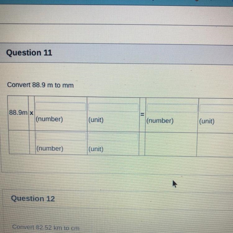 Convert 88.9 m to mm-example-1