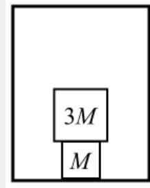 Which box has a larger upward force (normal force) acting on it? (A) The box of mass-example-1