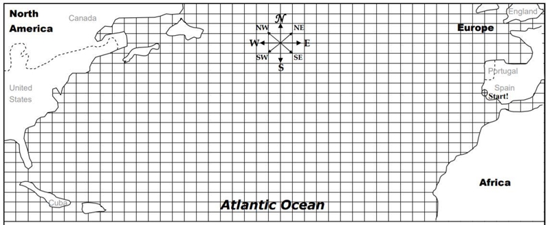 Choose a starting point in United states to sail back to Africa. Determine the wind-example-1