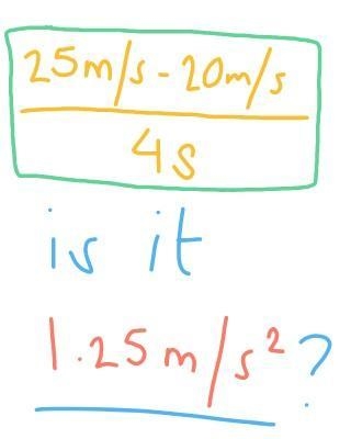 I would like to know if it would be m/s² or just m/s and explain why. thanks​-example-1