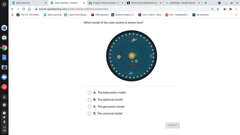 Helppppppppppppppppppppppppppppppppppppppppppppppp Which model of the solar system-example-1