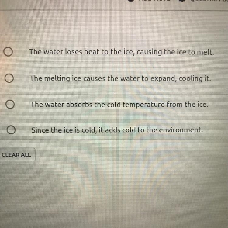 13. A glass of water left in the sun becomes warm. Estella adds ice to the water to-example-1