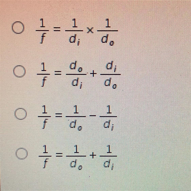 Which shows the correct lens equation?-example-1