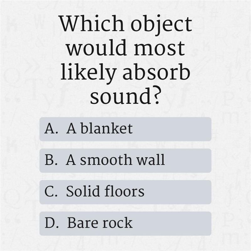 Which object would most like absorb sound?-example-1