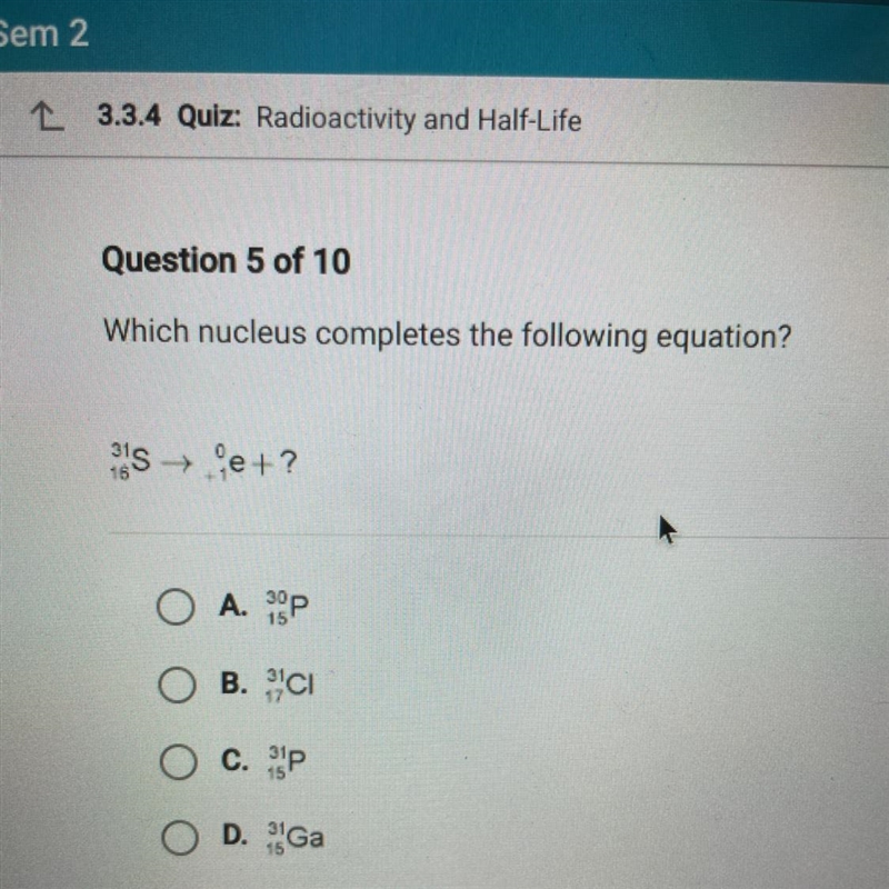 HELP YALL!! Which nucleus completes the following equation?-example-1