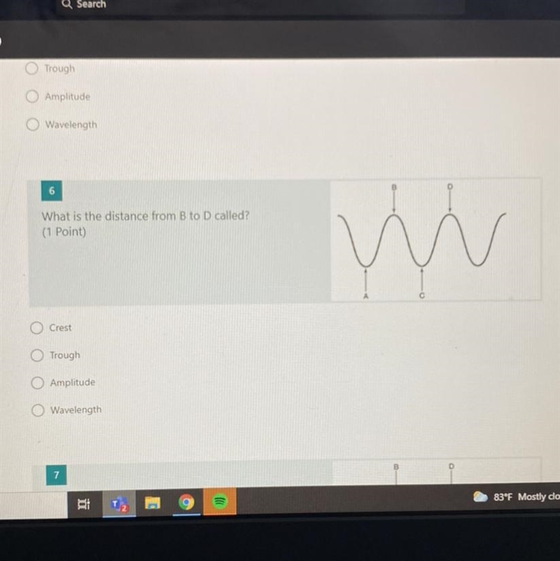 What is the distance from B to D called?-example-1