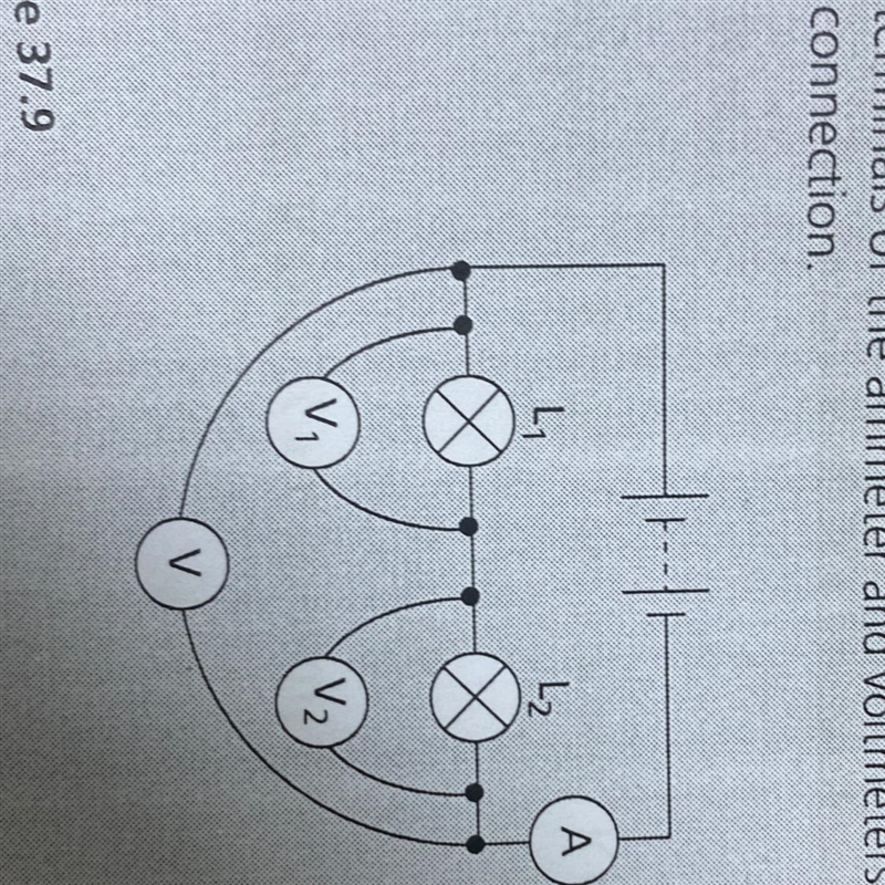 Three voltmeters V, V₁ and V₂ are connected as in Figure 37.9. a If V reads 18V and-example-1