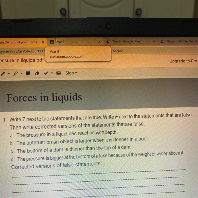 1 Write 7 next to the statements that are true. Write F next to the statements that-example-1