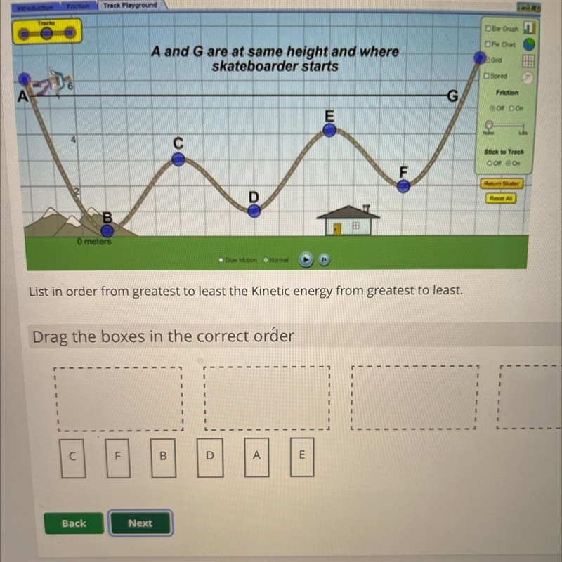 The Playground A and G are at same height and where skateboarder starts E A G ao oon-example-1