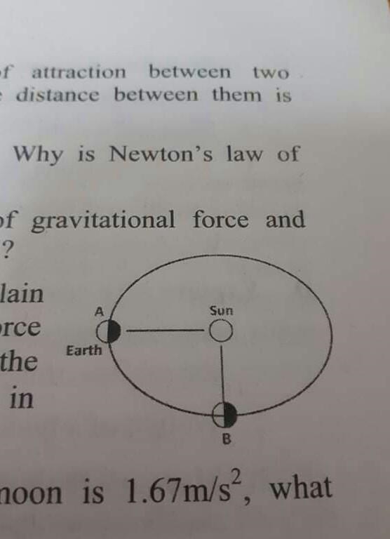 The earth's orbital is oval in shape. Explain how the magnitude of the gravitational-example-1