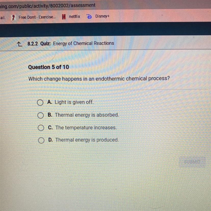 Which change happens in an endothermic chemical process??-example-1